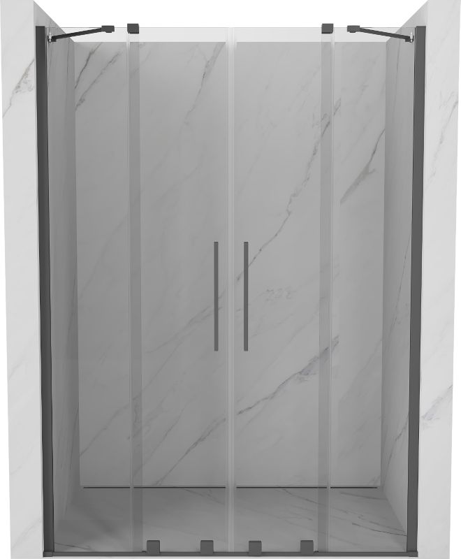 Drzwi prysznicowe rozsuwane Mexen Velar transparent gun gray 160x200 cm 1 szt.