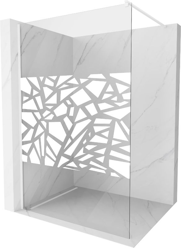 Ścianka prysznicowa Mexen Kioto biały wzór 120x200 cm 800-120-101-20-85 1 szt.