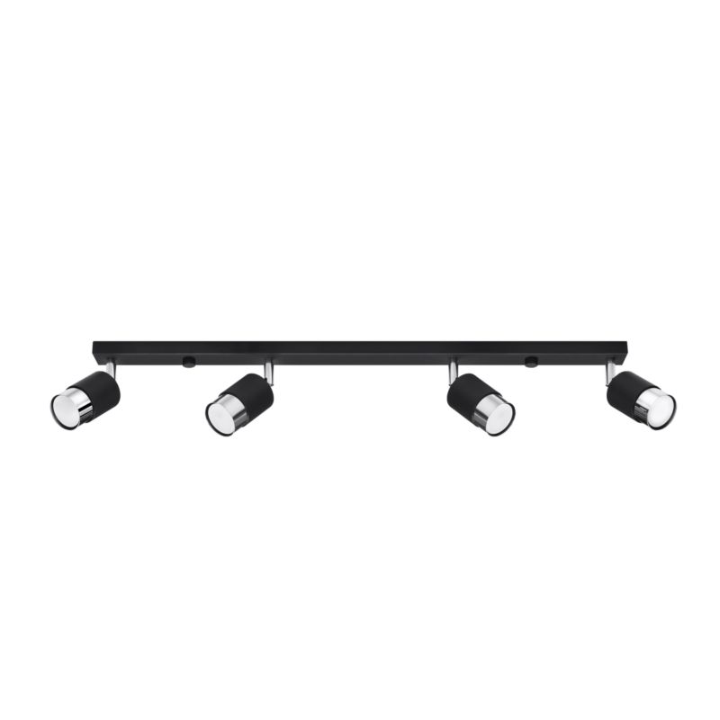 Plafon Sollux Lighting NERO 4 czarny/chrom 1 szt.