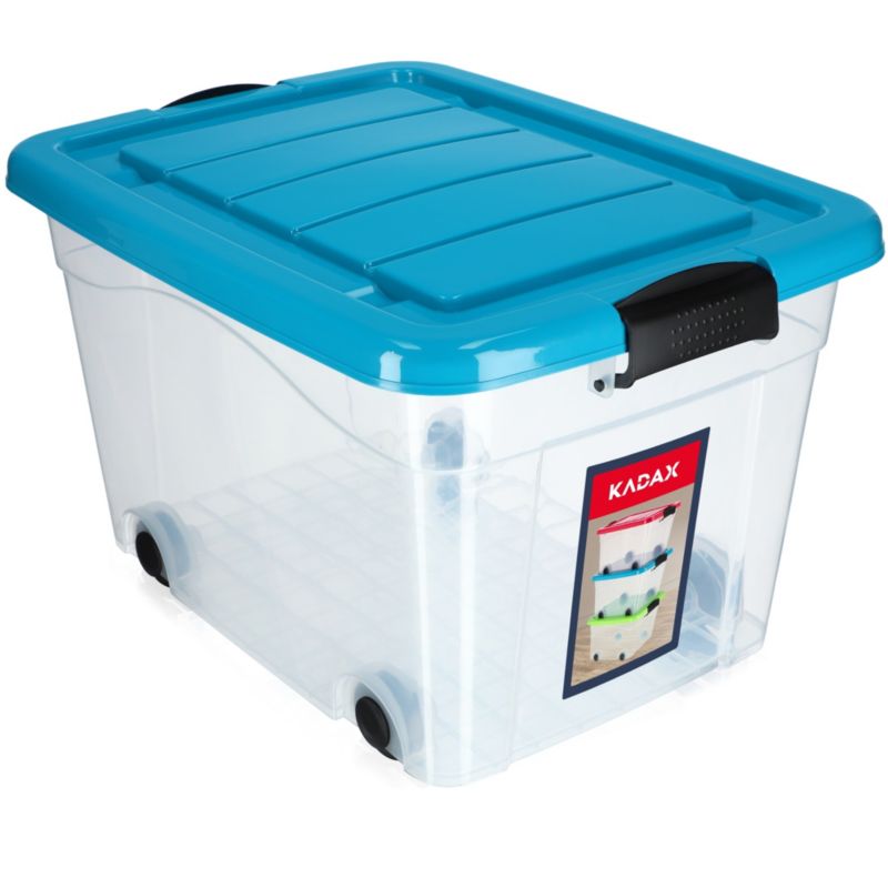 Pojemnik KADAX Organizer Pudełko Zabawki Na Kółkach 40L Niebieski 1 szt.