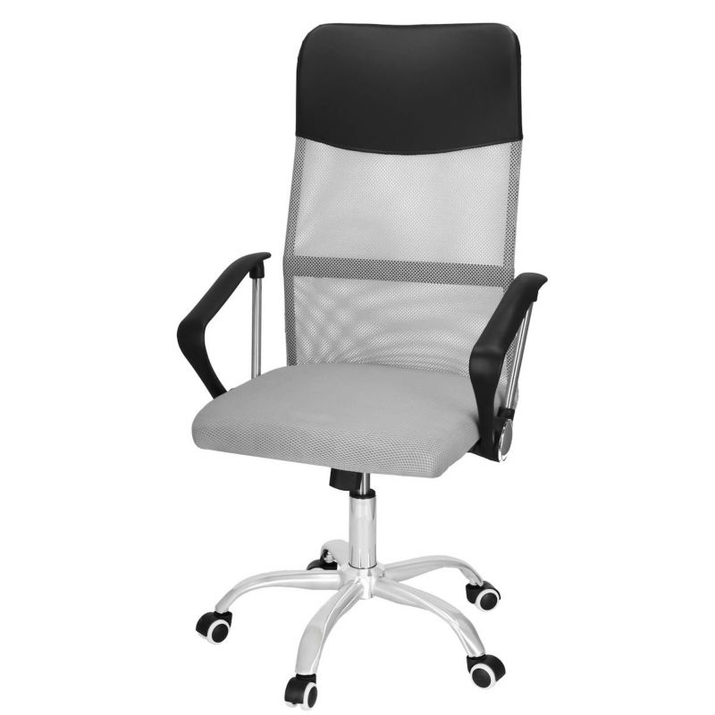 Krzesło obrotowe biurowe ergonomiczny Springos fotel na kółkach do komputera szaro-czarny 1 szt.