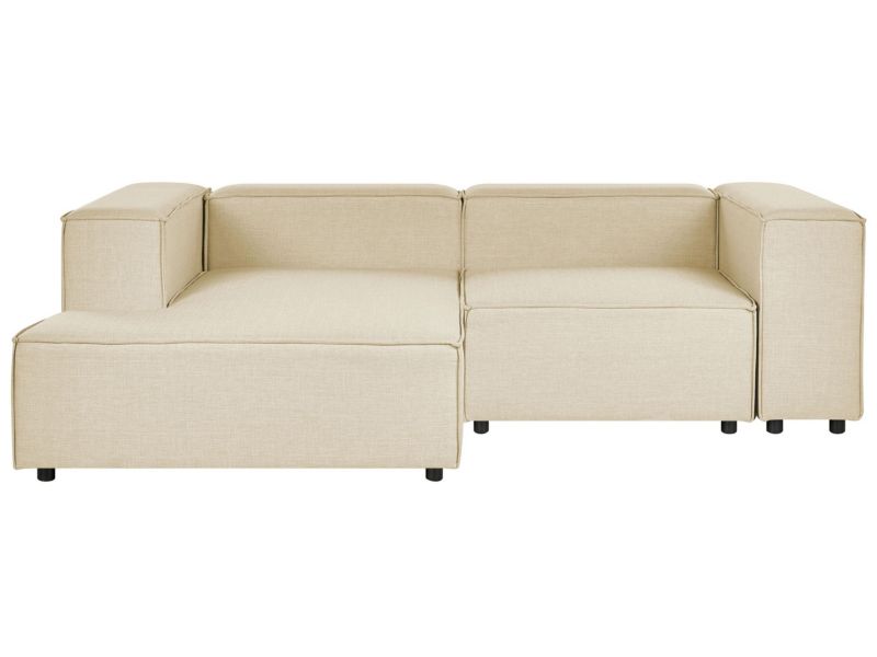 Sofa narożna Aprica Beżowy Tkanina 2-osobowa Prawostronny 1 szt.