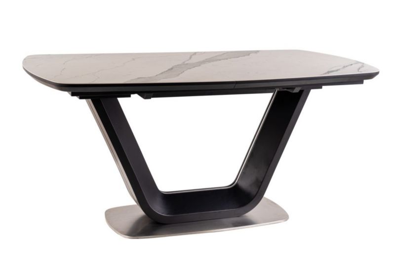 Stół Signal ARMANI CERAMIC 160(220)x90 biały/czarny rozkładany 1 szt