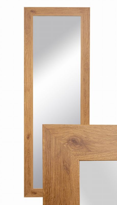 Lustro wiszące BD art w ozdobnej ramie 150x50 cm kolor dąb do salonu pokoju sypialni 1 szt.