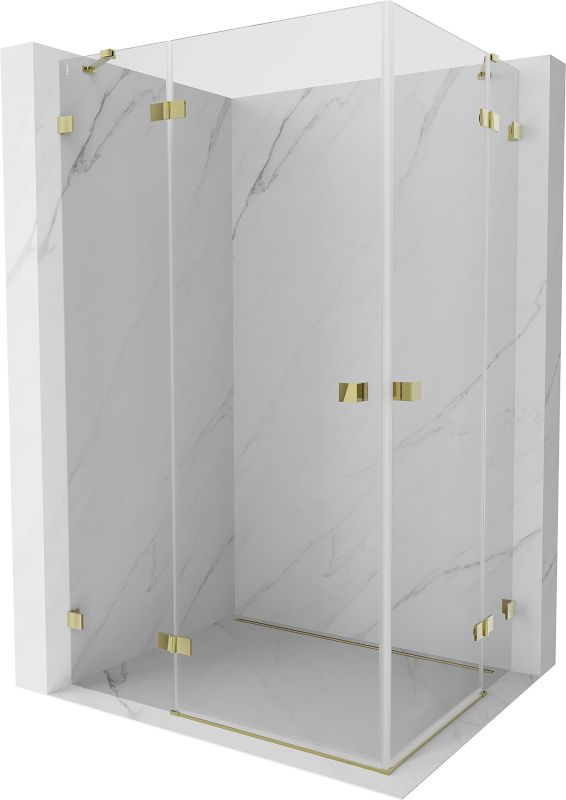 Kabina prysznicowa Mexen Lunar Duo uchylna 100 x 80 cm transparent złota 1 szt.