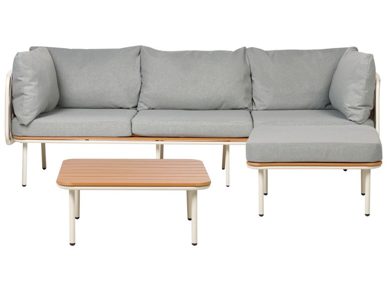 Sofa trzyosobowa z ottomaną Senise Metal Szary 1 kpl