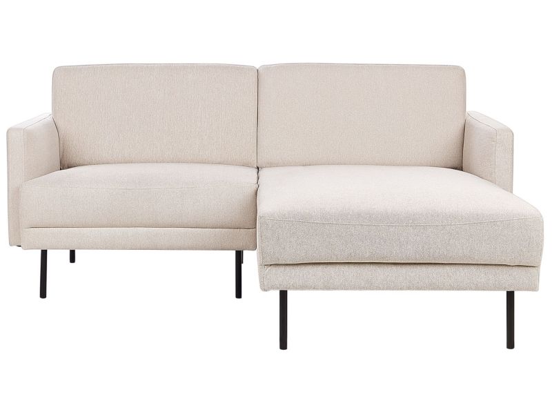 Sofa narożna lewostronna Breda Jasnobeżowy Tkanina 2-osobowa Lewostronny 1 szt.