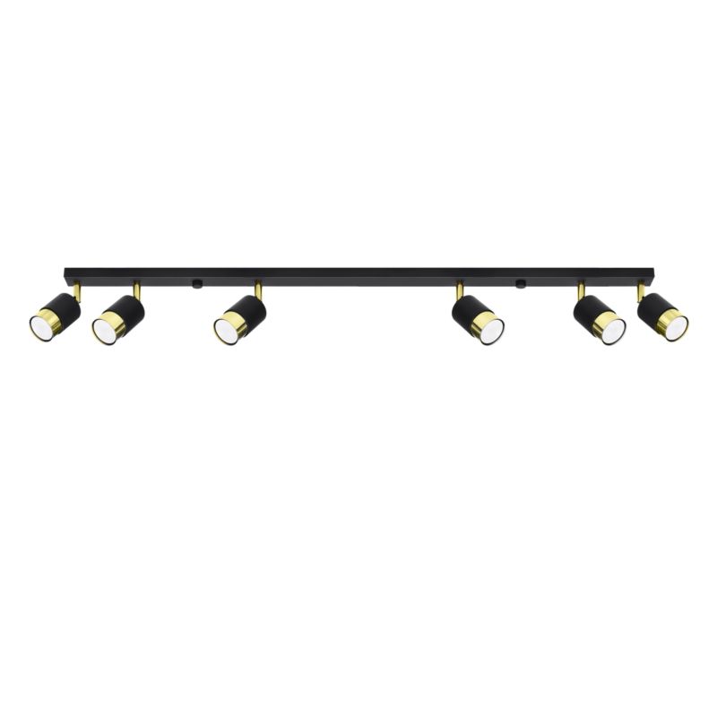 Plafon Sollux Lighting NERO 6 czarny/złoty 1 szt.