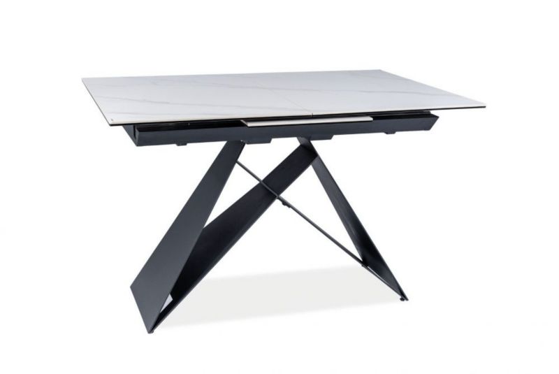 Stół Signal rozkładany WESTIN SC 120(160)x80 biały marmur/czarny mat 1 szt