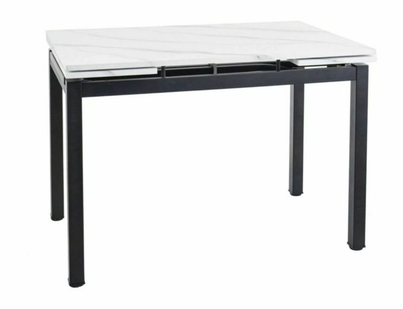 Stół Signal rozkładany GD-017 110(170)x74 biały marmur/czarny mat 1 szt