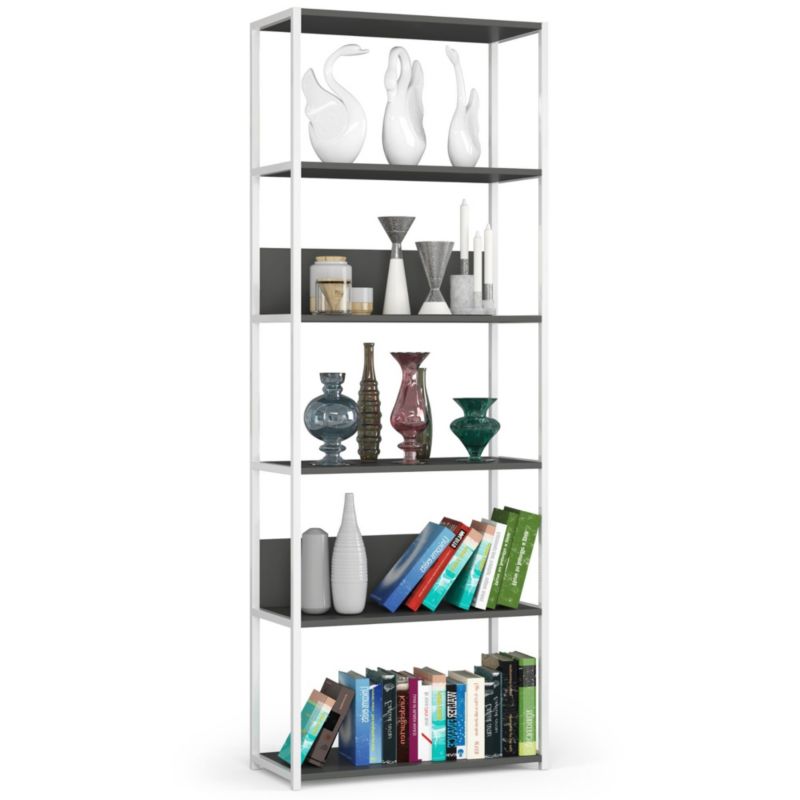 Regał loft Akord metalowy Biały 70 cm kolor Szary mat 6 półek 70x32x192 cm 1 szt.
