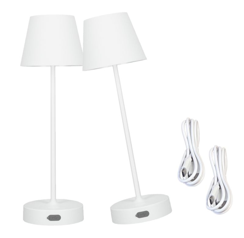 Lampka stołowa Edo Neli 2,7W LED biała, z akumulatorem 2200mAh, IP54, barwa ciepła 200lm, 33cm, EDO777642 1 kpl