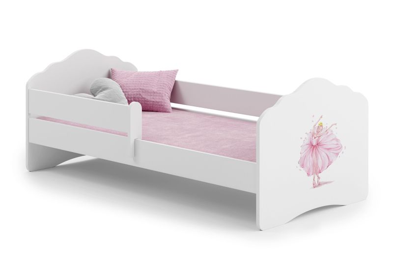 Łożko dziecięce Kobi FALA z barierką 140x70 Księżniczka w koronie 1 szt.