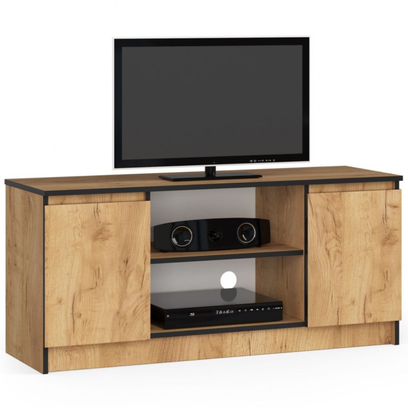 Szafka RTV Akord Dąb Craft 120 cm 2 drzwi kolor Dąb Craft mat 2 półki 120x40x55 cm 1 szt.