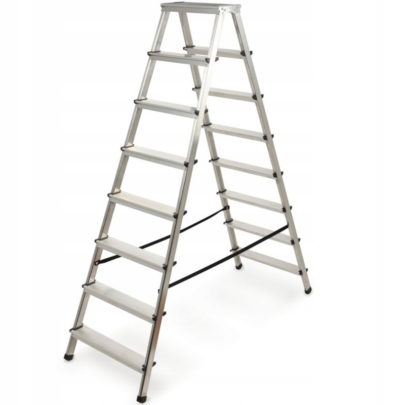 Drabina KADAX Aluminiowa Składana 8 Stopniowa Domowa Dwustronna mocna 125kg 1szt.