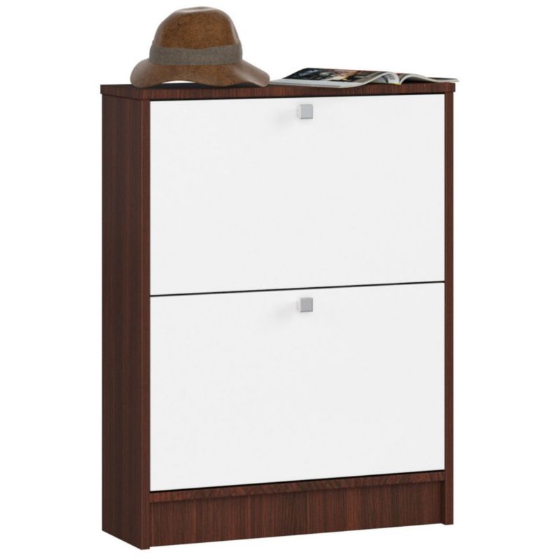 Szafka na buty Akord Wenge 60 cm 2 drzwi kolor Biały mat 2 półki 60x20x80 cm 1 szt.