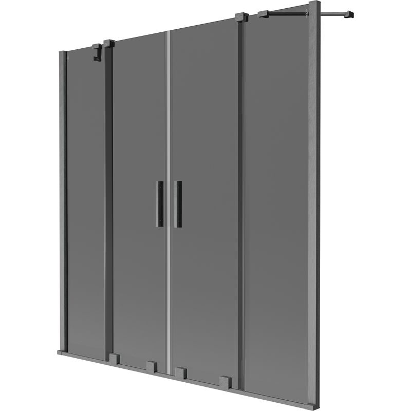 Parawan nawannowy rozsuwany Mexen Velar grafit gun gray 140x150 cm 1 szt.