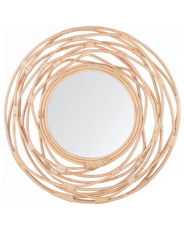 Lustro ścienne Burgis 75 cm 75 cm Rattan Naturalny 1 szt.