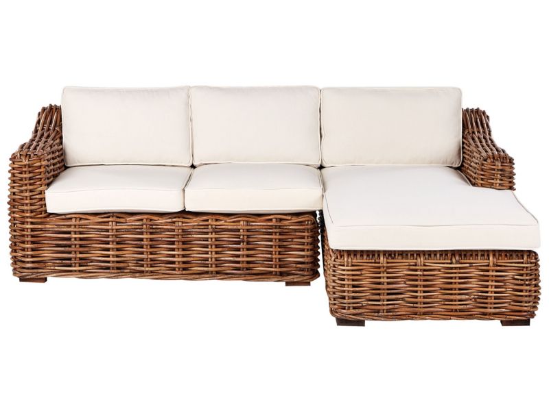 Sofa trzyosobowa dla 3 osób Lewostronny Rattan Naturalny Briatico 1 szt.