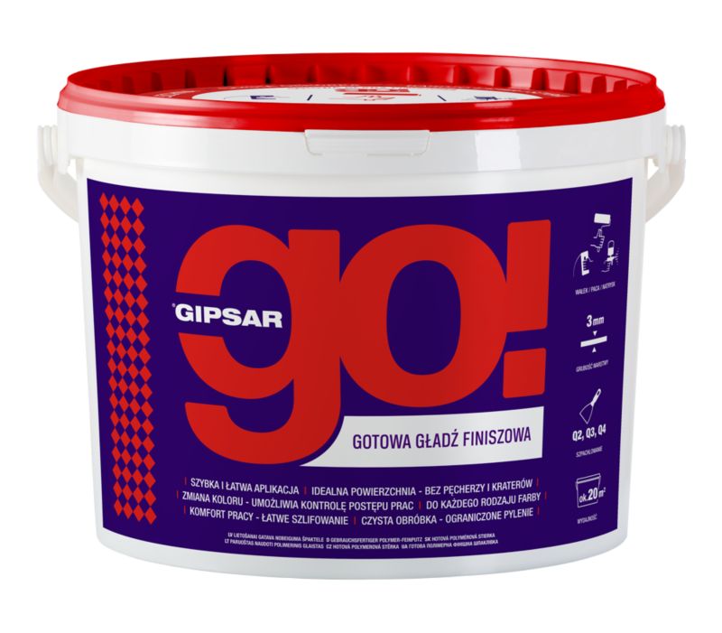 Gotowa gładź gipsowa Gipsar Go 25 kg