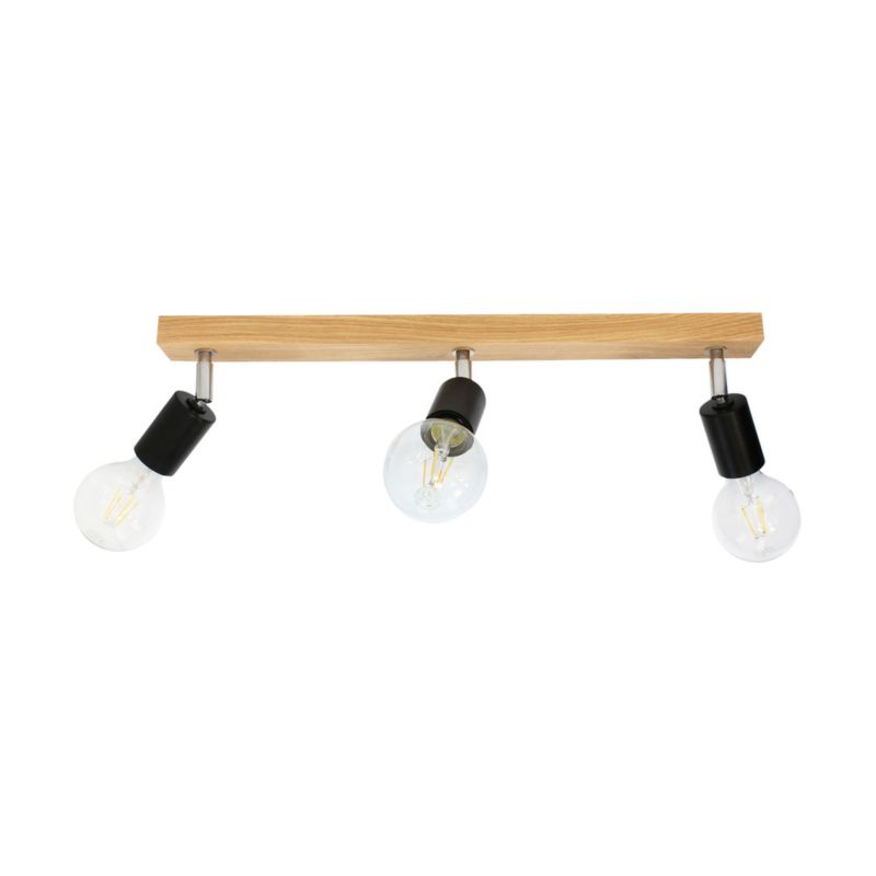 Drewniana Lampa Sufitowa SPOT Light Elmo 3xE27 Max.25W Dąb Olejowany FSC, Polski Producent, 1 szt.