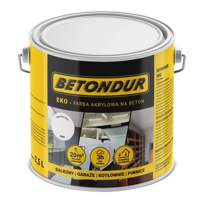 Farba do betonu Betondur Eko biała 2,5 l