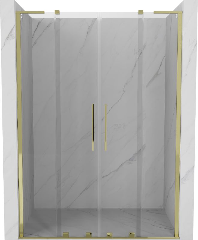Drzwi prysznicowe przesuwne Mexen Velar L złote 160x200 cm 1 szt.