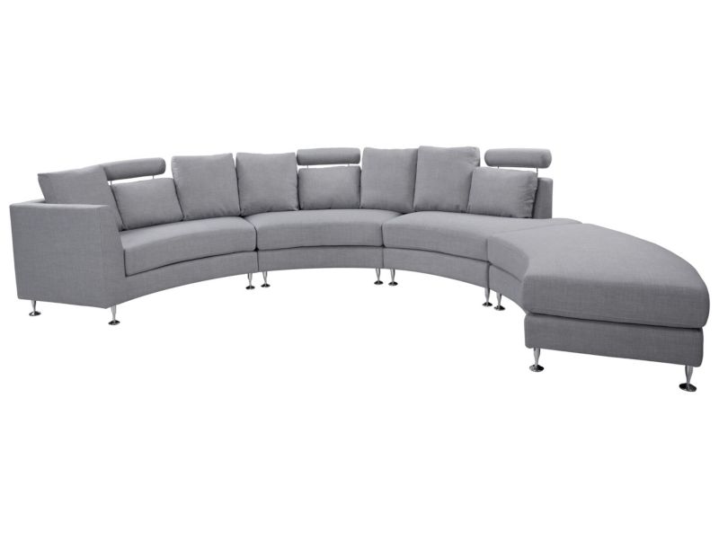 Sofa półokrągła 7-osobowa modułowa jasnoszara Rotunde 1 szt.