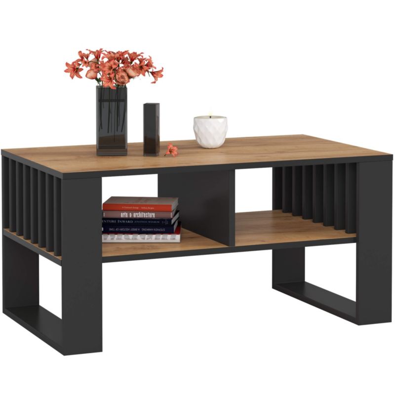 Stolik kawowy Akord Rockford Dąb Craft 92 cm nogi kolor Czarny 92x53x45 cm 1 szt.