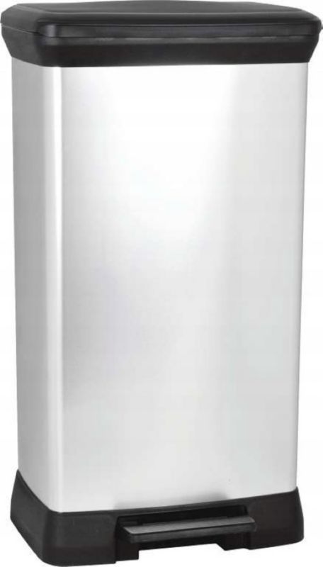 Kosz na śmieci 50L Curver Deco Bin, metalizowany