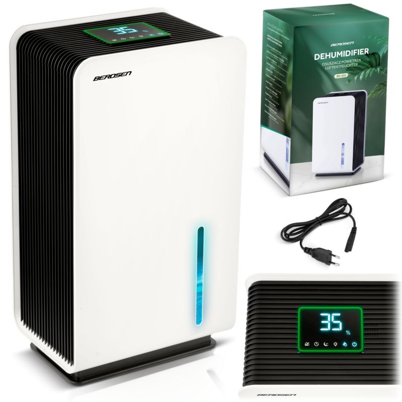 Osuszacz powietrza Berdsen pochłaniacz wilgoci 0.8 l/24 h timer filtr HEPA 1szt.