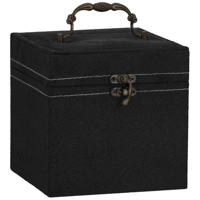 Szkatułka na biżuterię Springos 12x12x12 cm welurowy organizer z przegródkami 1 szt.