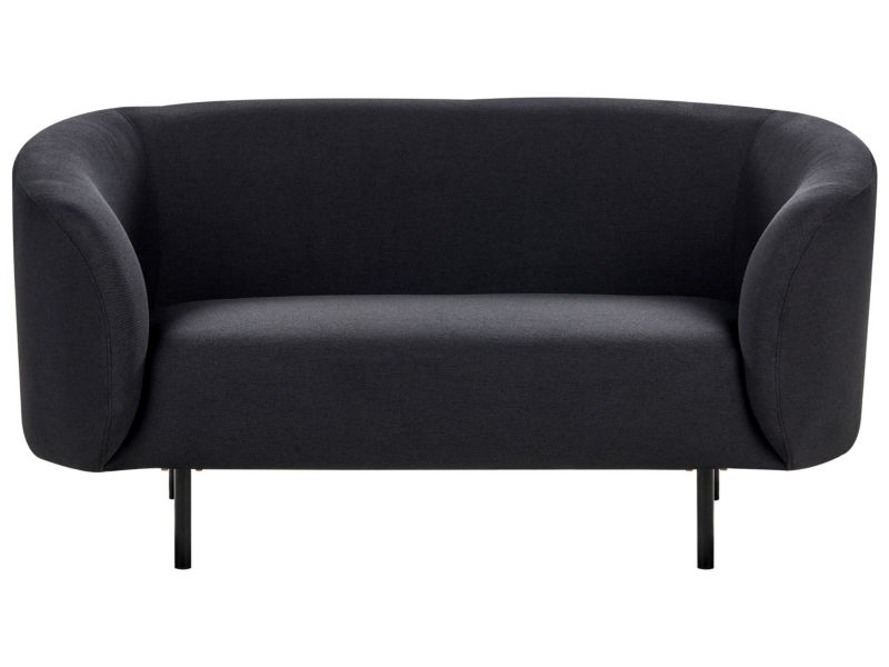 Sofa dwuosobowa tapicerowana czarna Loen 1 szt.