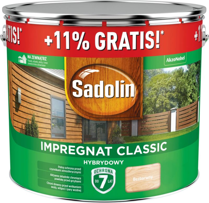 Impregnat Sadolin Classic Hybrydowy bezbarwny 10 l