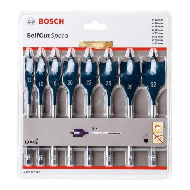 Zestaw wierteł płaskich Bosch 8 szt.