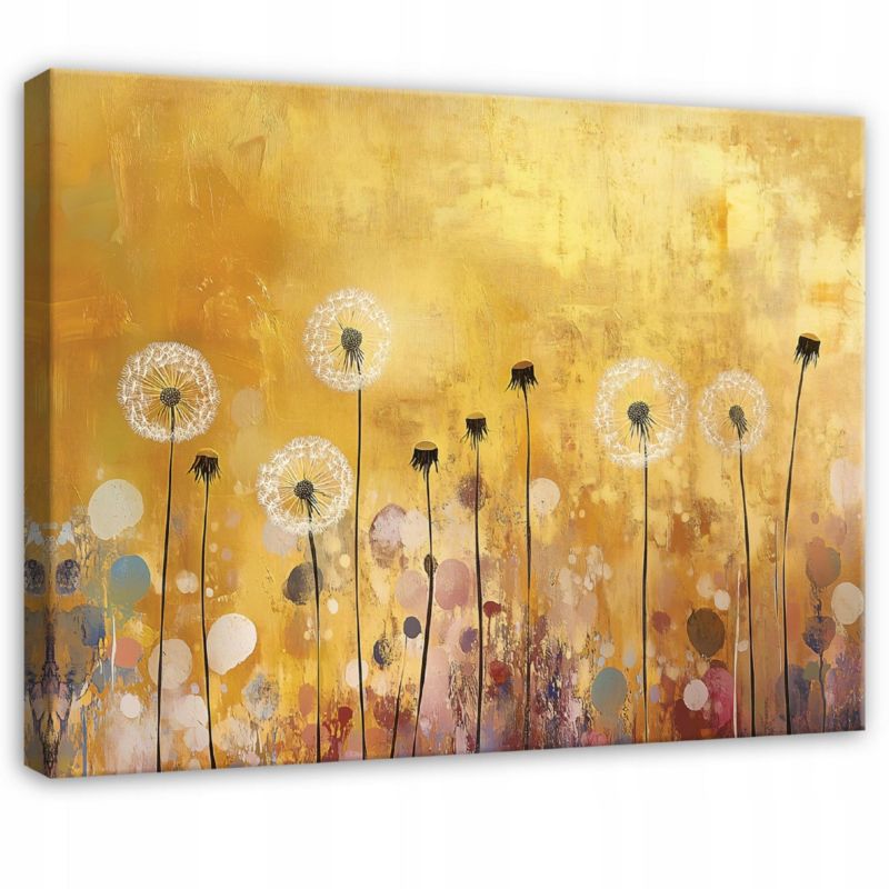 Obraz Na Płótnie WALLARENA 60x40 cm Dekoracja Ścienna Do Sypialni Salonu Kuchni Abstrakcja Kwiaty 1 szt.