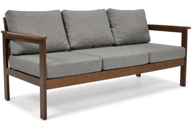 Sofa ogrodowa Bettso Bella trzyosobowa na drewnianym stelażu szary 1szt.