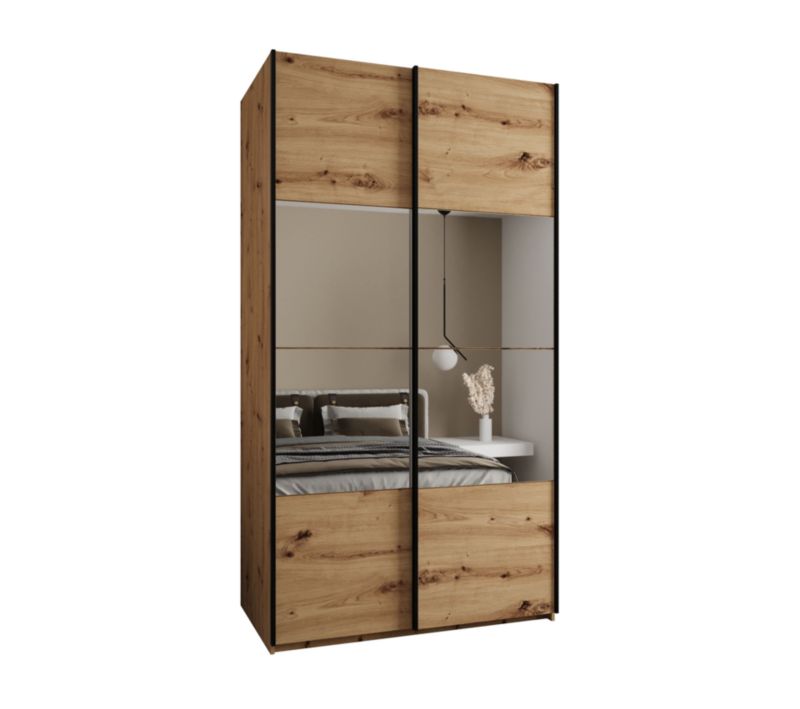 Szafa przesuwna Abiks LUX 4 wysoka szer.130cm artisan/artisan/czarny 1szt.