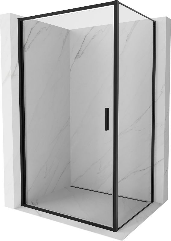 Kabina prysznicowa Mexen Exo uchylna 80 x 75 cm transparent czarna 1 szt.