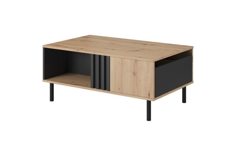 Stolik kawowy z szufladą Bettso Madis elegancki dąb artisan czarny antracyt 1szt.