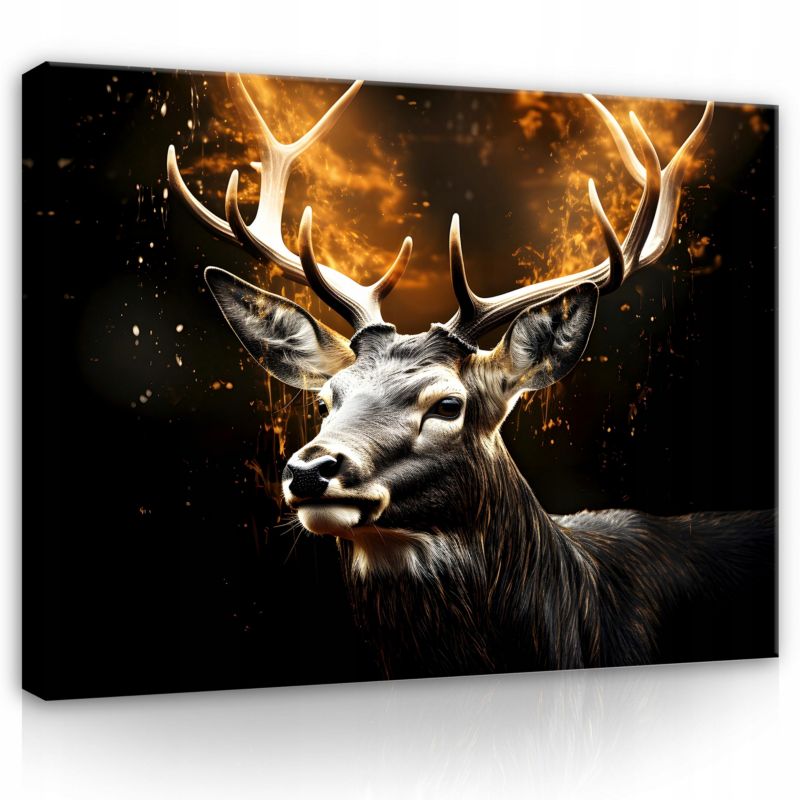 Obraz Na Płótnie WALLARENA 60x40 cm Do Salonu Sypialni Kuchni Abstrakcja Jeleń 1 szt.