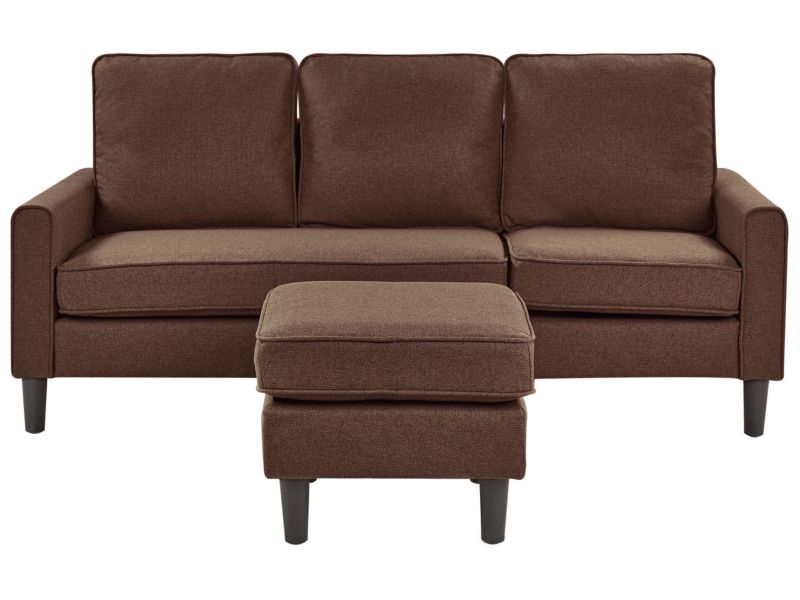 Sofa 3-osobowa z otomaną brązowa Avesta 1 kpl