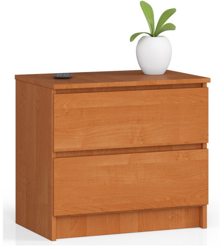 Szafka nocna Akord K60 Olcha 60 cm 2 szuflady kolor Olcha mat 60x40x55 cm 1 szt.