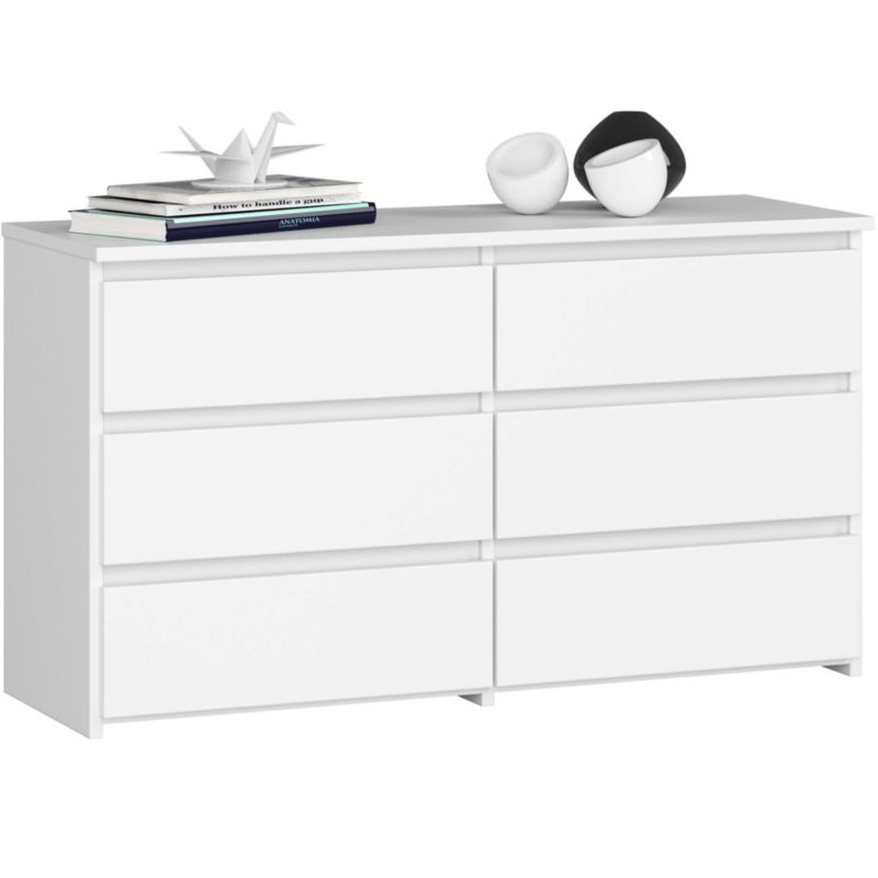 Komoda Akord CL100 Biała 100 cm 6 szuflad kolor Biały mat 100x35x57 cm 1 szt.