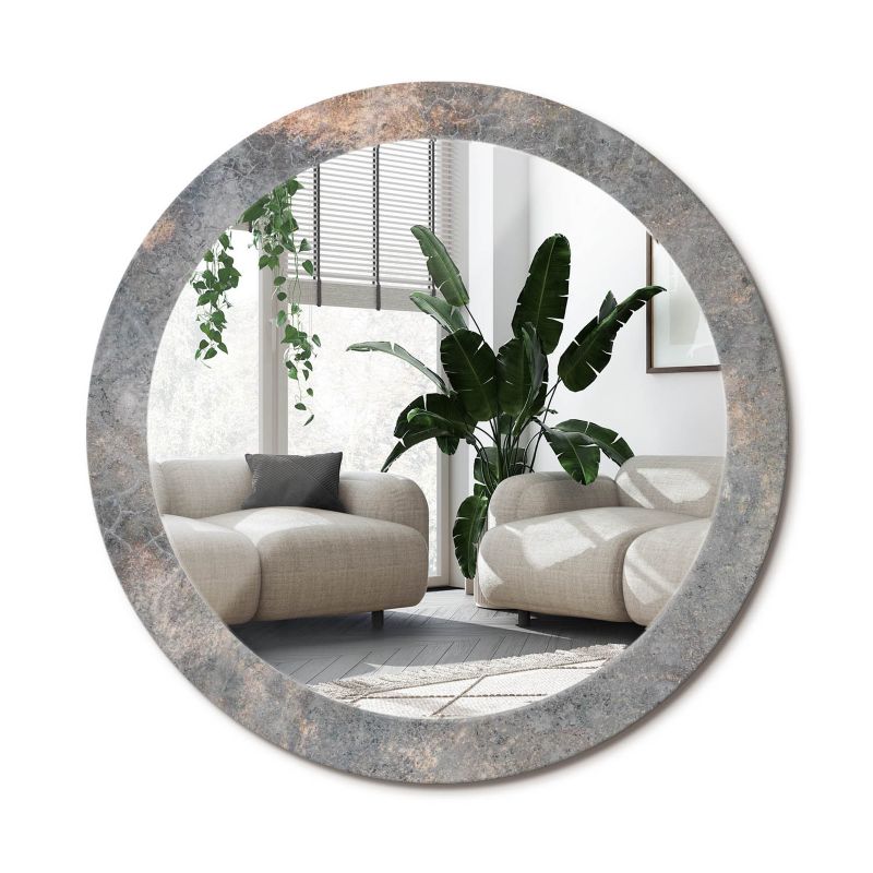 Lustro Okrągłe Tulup Vintage Beton 80 cm Industrialne Na Podkładzie 1 szt.