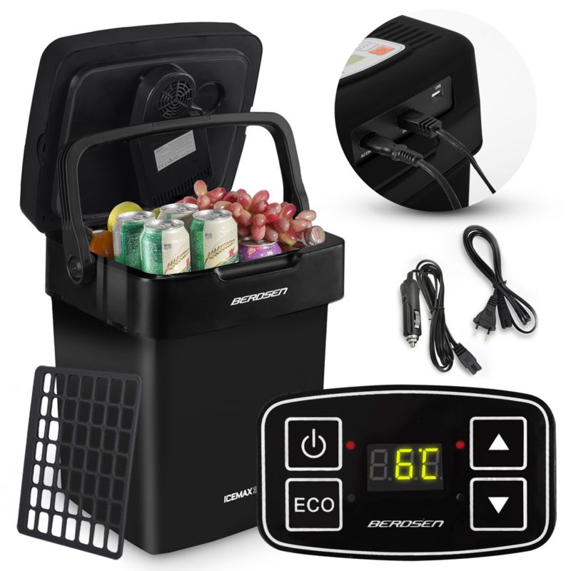 Lodówka turystyczna Berdsen samochodowa 12V/230V USB 29l funkcja grzania 1szt.