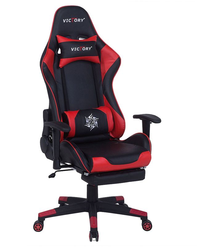 Fotel gamingowy Ekoskóra Czerwony Victory 1 szt.