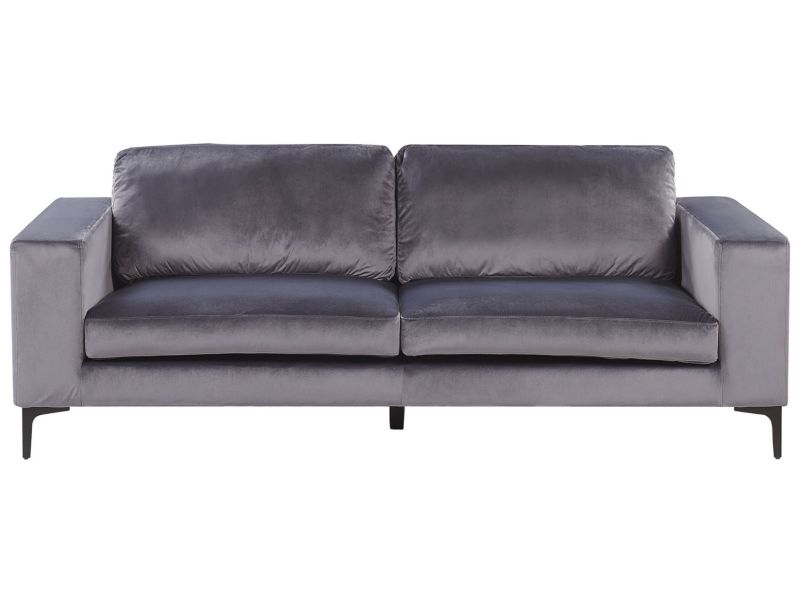 Sofa 3-osobowa welurowa szara Vadstena 1 szt.