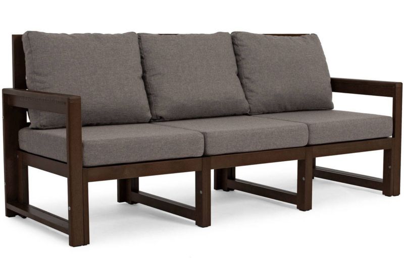 Sofa ogrodowa Bettso Malta trzyosobowa na ciemnym drewnianym stelażu grafitowy 1szt.