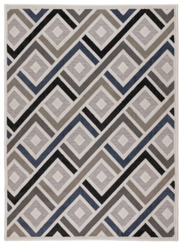 Dywan Multidecor Shift OUTDOOR na zewnątrz i do wewnątrz 160 x 220 cm romby szaro-granatowy 1 szt.